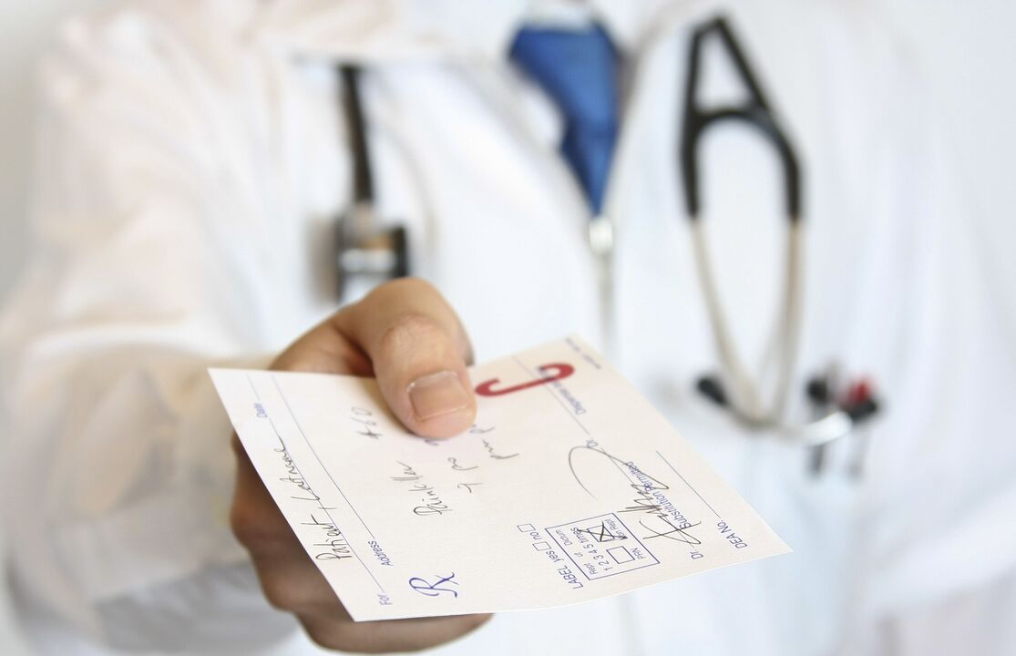 The doctor issues a prescription for the treatment of potency problems from the age of 50